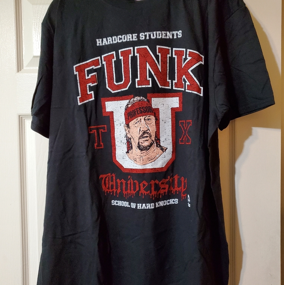 "Funk University" Terry Funk t-shirt from Pro Wrestling Crate "Texas" box
